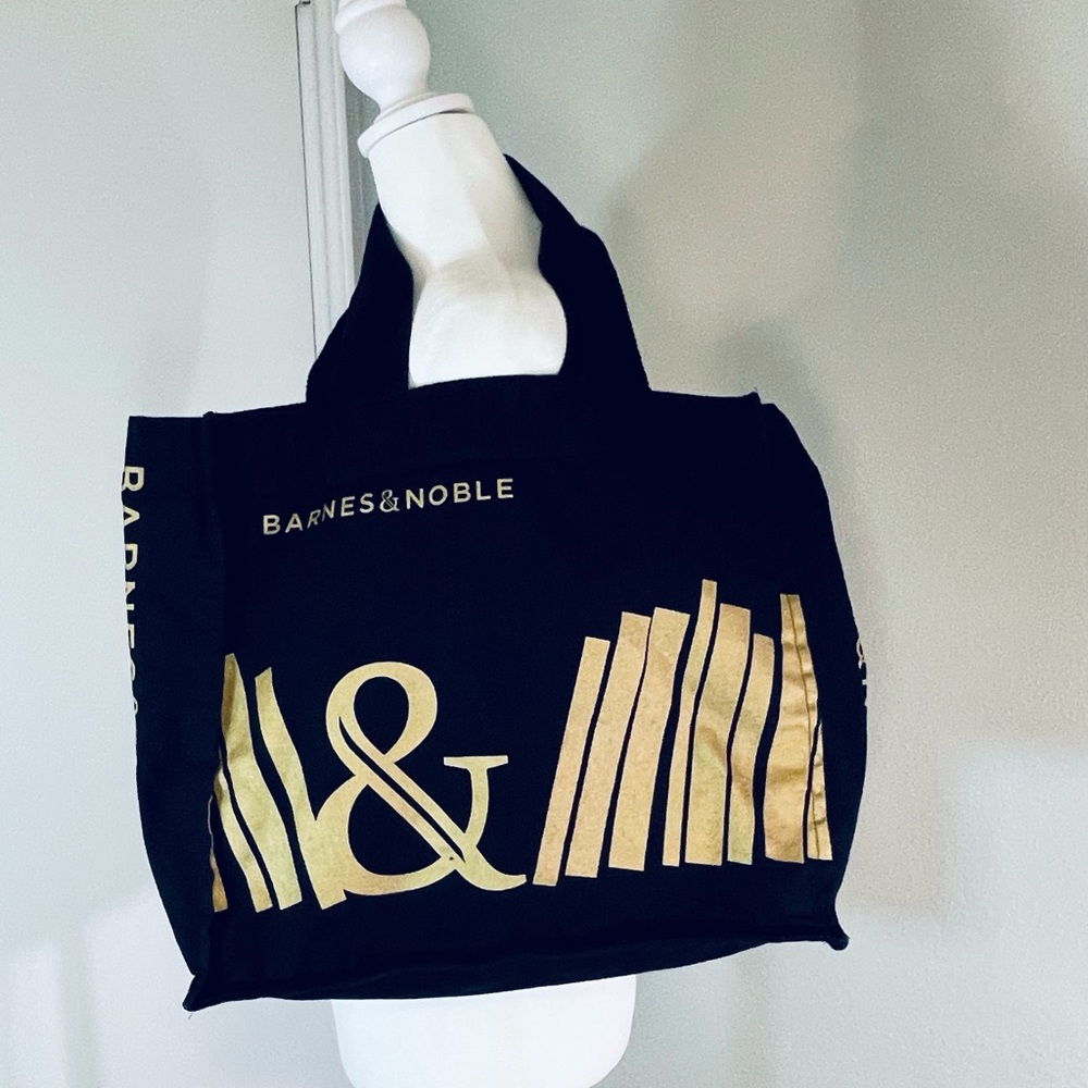 Barnes & Noble Black & Gold Canvas Tote